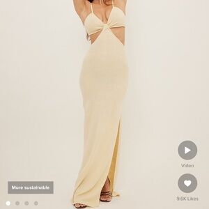 Cut out knitted slit dress